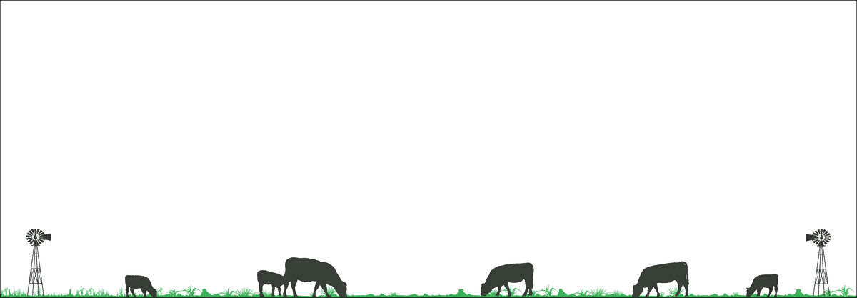 Pasture Cattle and Windmill Silhouettes