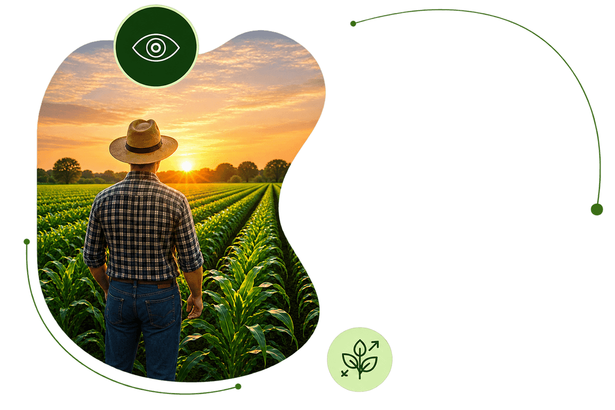 Our Vision - Farmer looking at field